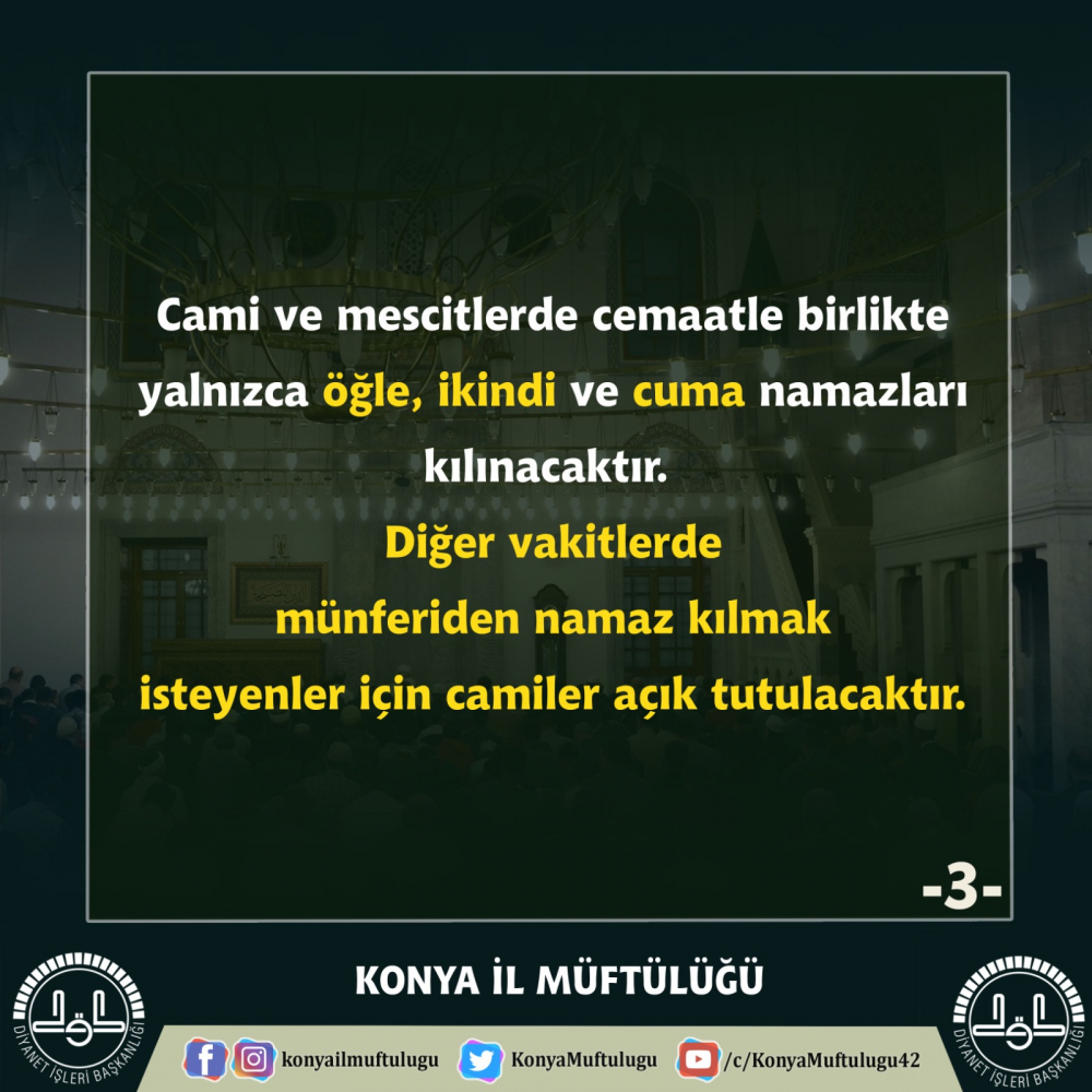 Konya'da camilerde alınan koronavirüs tedbirleri 5