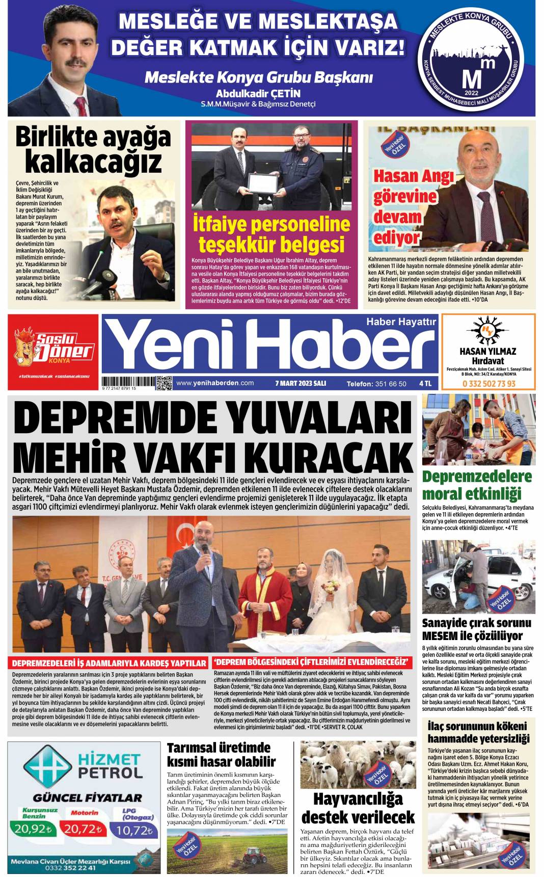 Konya gazeteleri 7 Mart'ta ne yazdı 1