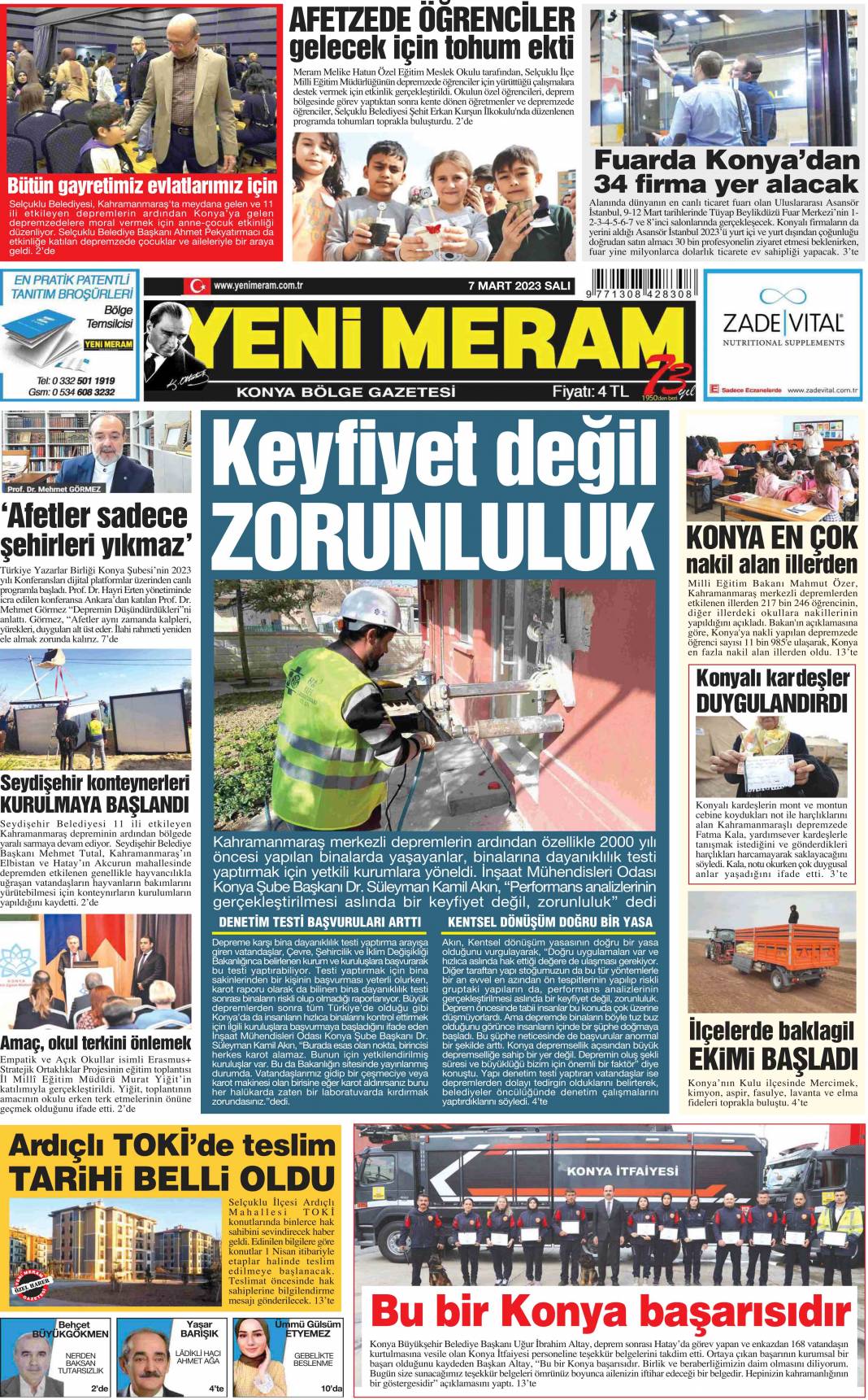 Konya gazeteleri 7 Mart'ta ne yazdı 2