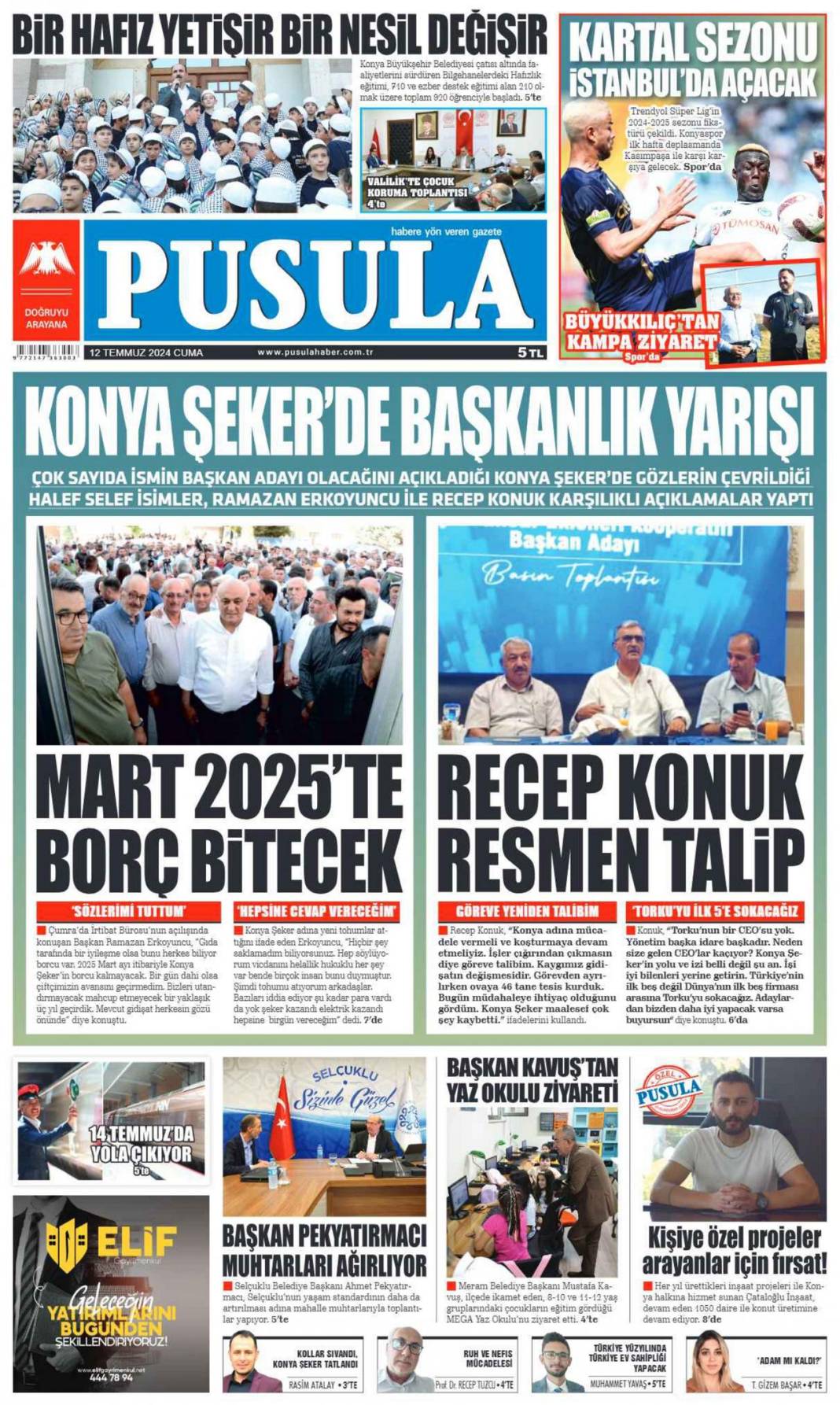 Konya'da günün gazete manşetleri (12 Temmuz 2024) 7