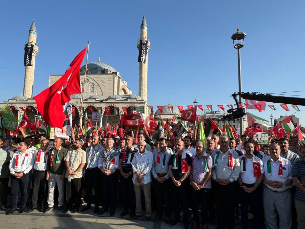 Konya’da yoğun katılımlı Gazze mitingi (Galeri) 1