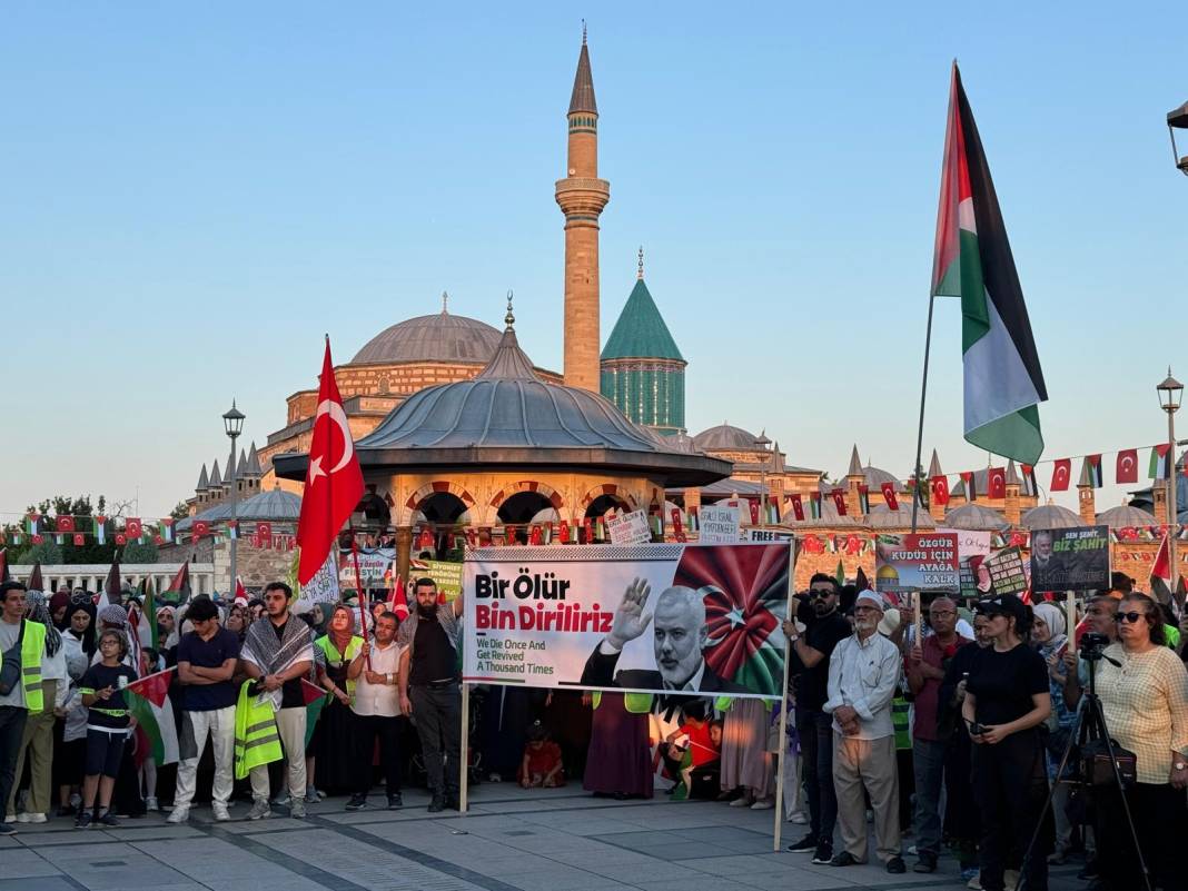 Konya’da yoğun katılımlı Gazze mitingi (Galeri) 12