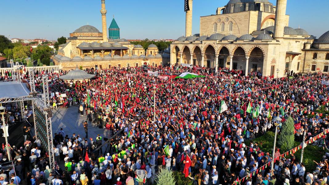 Konya’da yoğun katılımlı Gazze mitingi (Galeri) 13