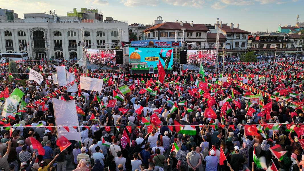 Konya’da yoğun katılımlı Gazze mitingi (Galeri) 14