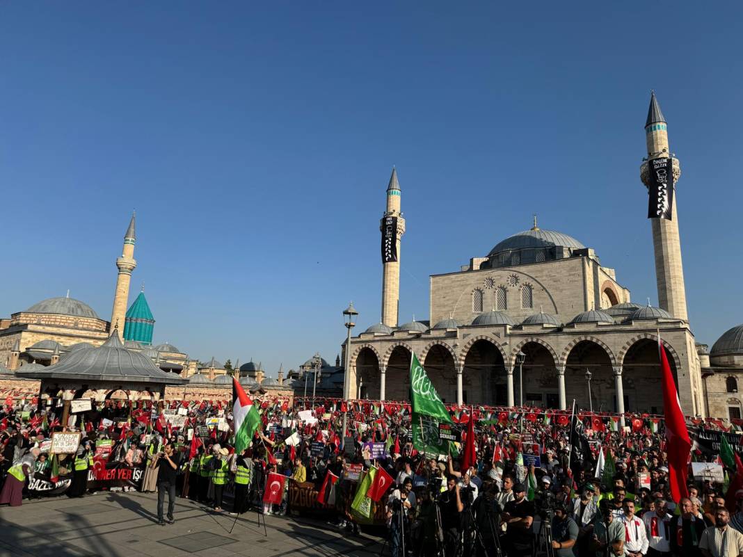 Konya’da yoğun katılımlı Gazze mitingi (Galeri) 3