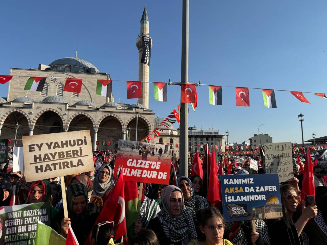 Konya’da yoğun katılımlı Gazze mitingi (Galeri) 4