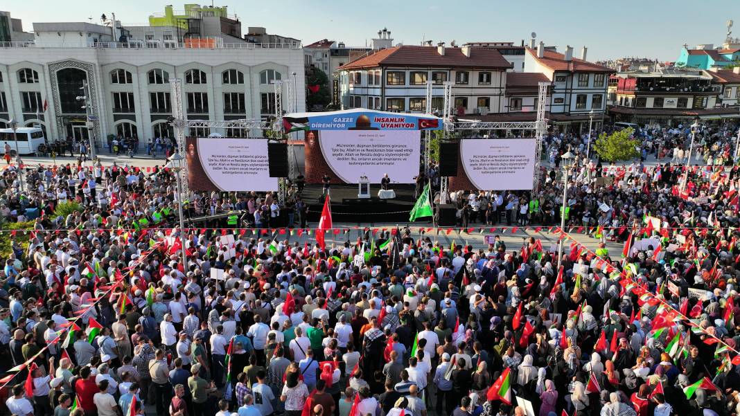 Konya’da yoğun katılımlı Gazze mitingi (Galeri) 8