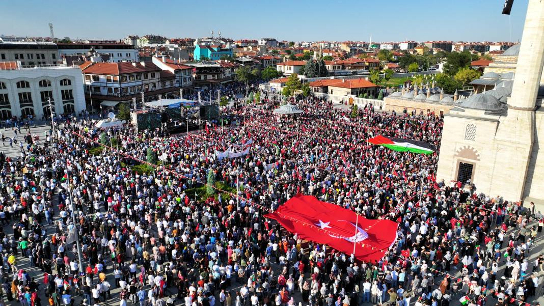 Konya’da yoğun katılımlı Gazze mitingi (Galeri) 9