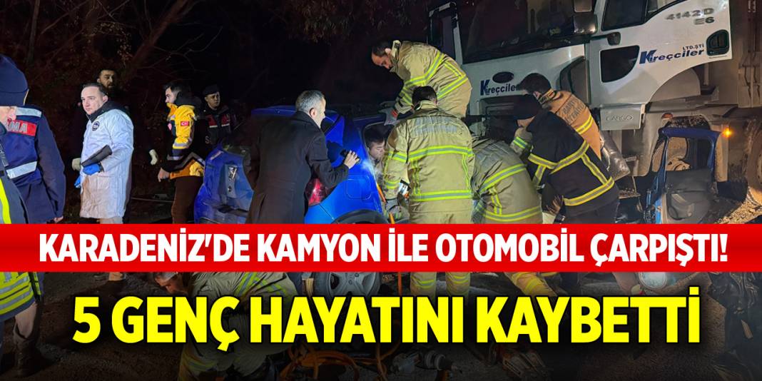 Karadeniz'de kamyon ile otomobil çarpıştı! 5 genç hayatını kaybetti 1