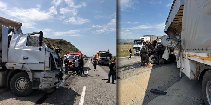 İki tır kafa kafaya çarpıştı: 1 ölü, 1 yaralı