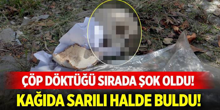 Çöp döktüğü sırada şok oldu! Kağıda sarılı halde buludu!