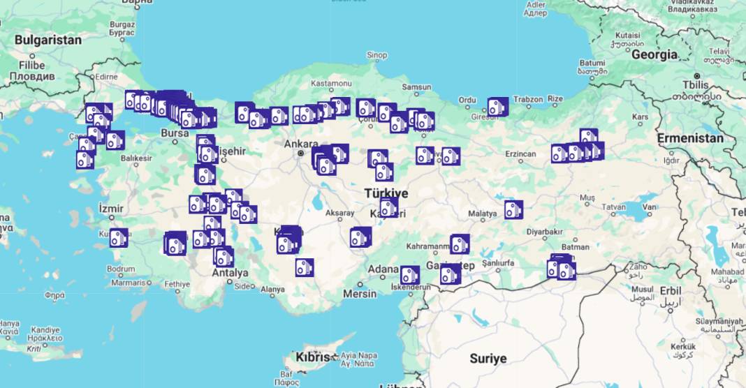 Konya'daki sabit radar ve elektronik denetleme sistemlerinin yerleri 1