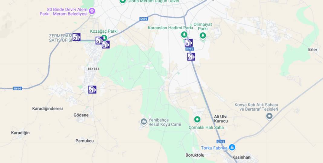 Konya'daki sabit radar ve elektronik denetleme sistemlerinin yerleri 4