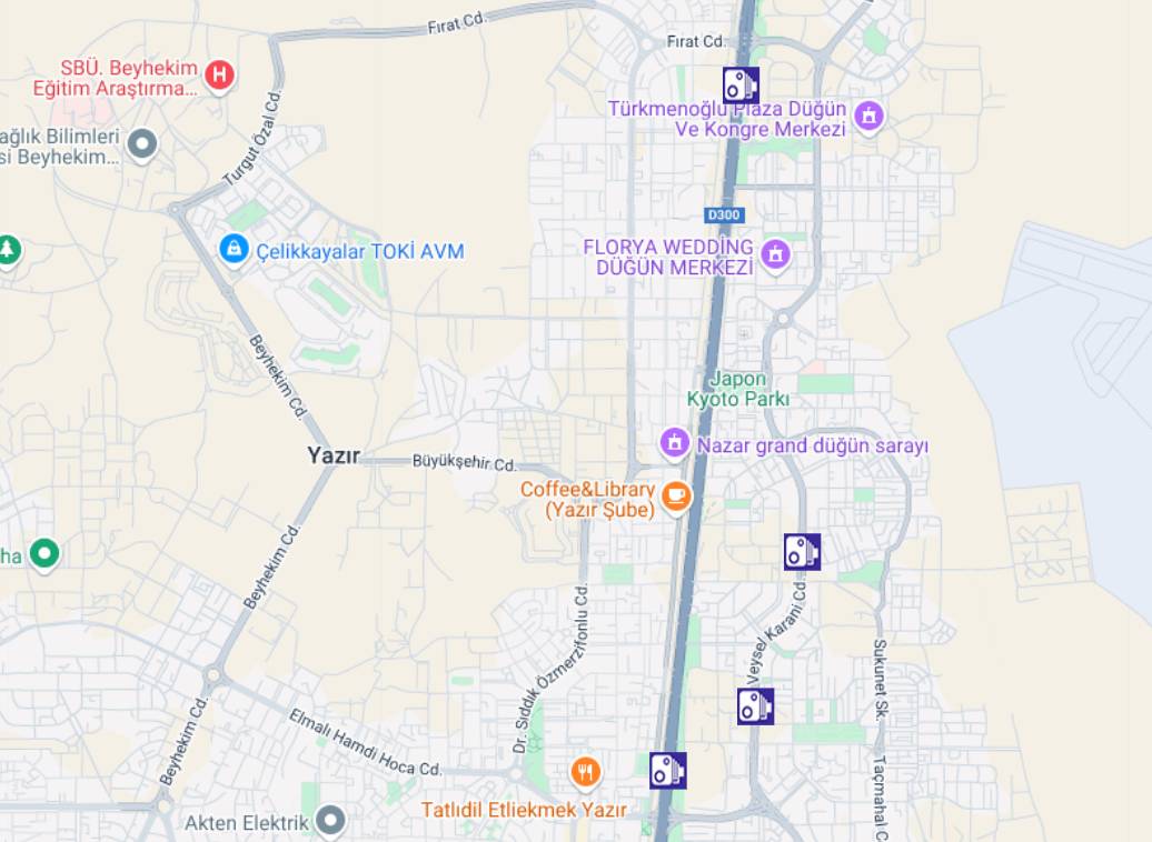 Konya'daki sabit radar ve elektronik denetleme sistemlerinin yerleri 8