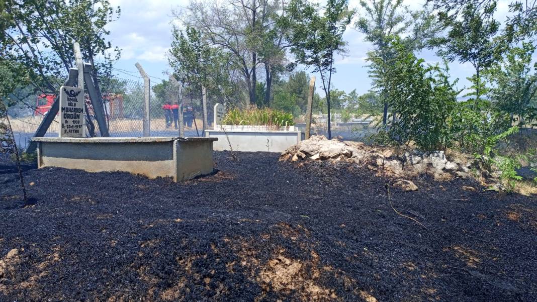 Yangın yürekleri sızlattı! Mezarlar alev alev yandı 7