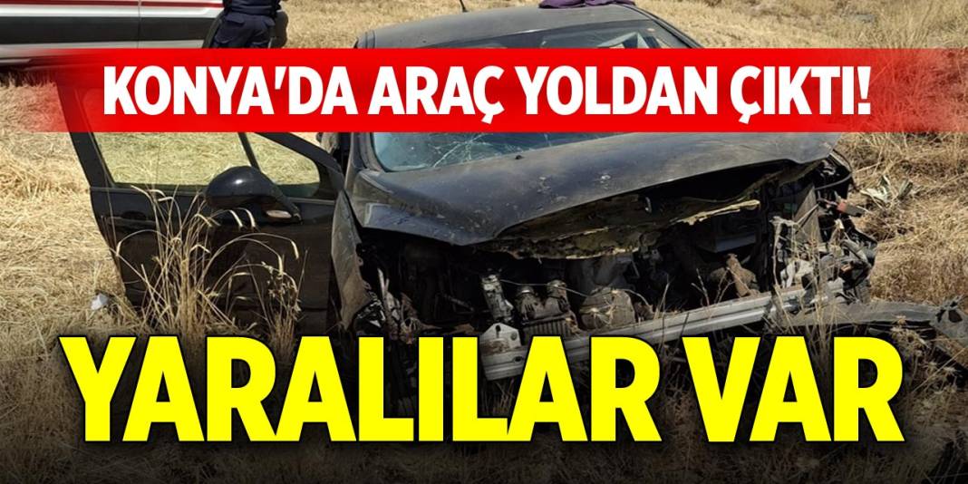 Konya'da araç yoldan çıktı! Yaralılar var 1