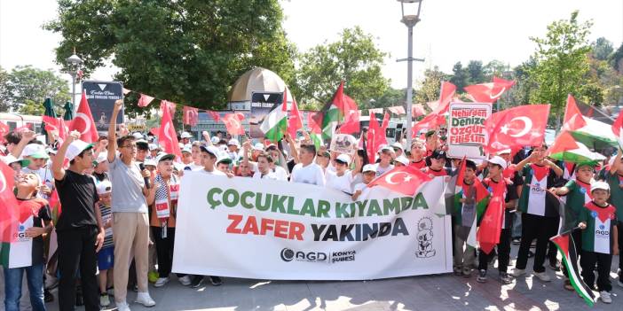 Konya'da öğrenciler Filistin'e destek açıklaması yaptı