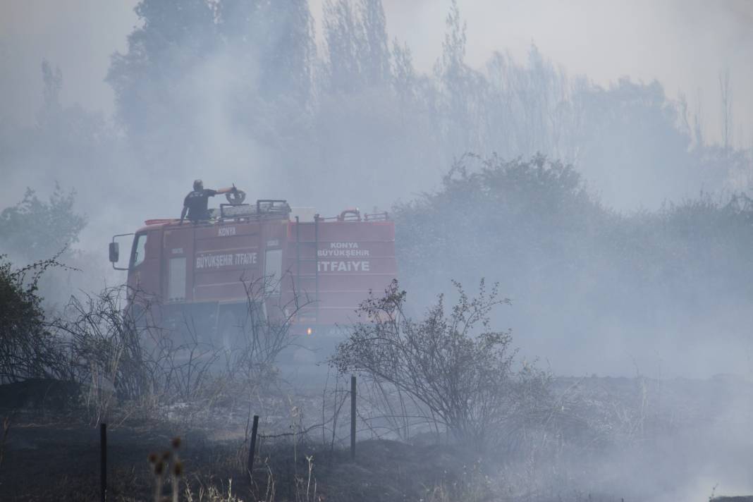 Konya'da kampüs yakınlarındaki yangın korkuttu 1