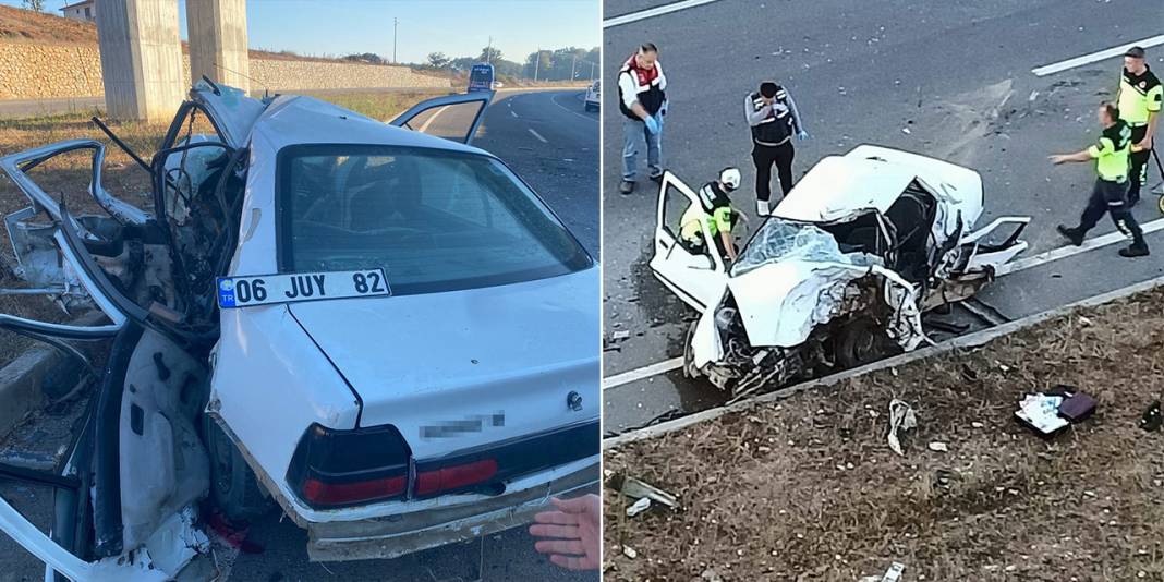 Hafif ticari araç ile çarpışan otomobil hurdaya döndü: 1 ölü, 3 yaralı 6