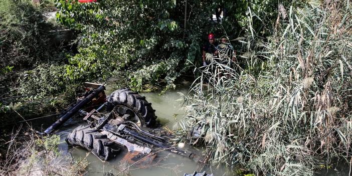 Sulama kanalına devrilen traktörün sürücüsü öldü