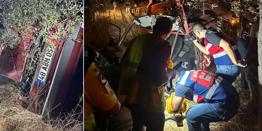 Şarampole yuvarlandı, ağaca çarparak durabildi: 2 ölü 5