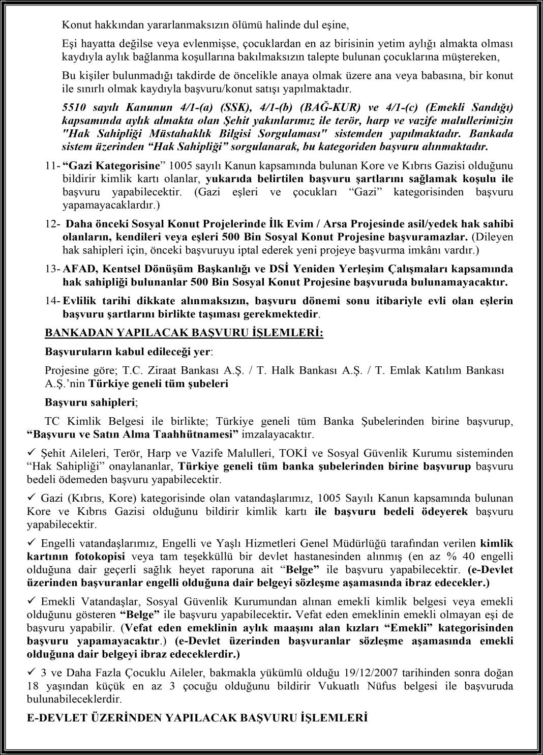 Yüzyılın Konut Projesi başvuru bilgilendirme formu 4