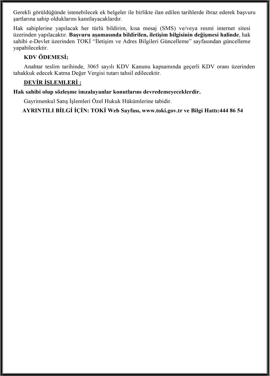 Yüzyılın Konut Projesi başvuru bilgilendirme formu 7