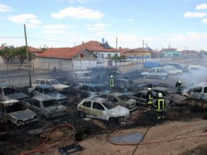 Konya'da 70 araç kül oldu