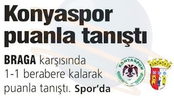 Atiker Konyaspor - SC Braga maçının basına yansımaları 14