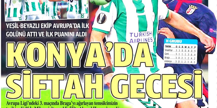 Atiker Konyaspor - SC Braga maçının basına yansımaları