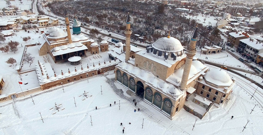 Konya'da kar yağışı kartpostallık görüntüler oluşturdu 6