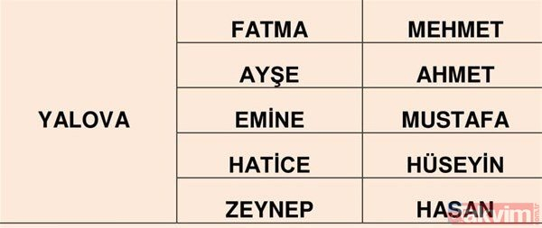 Türkiye'de en çok kullanılan isimler belli oldu 19