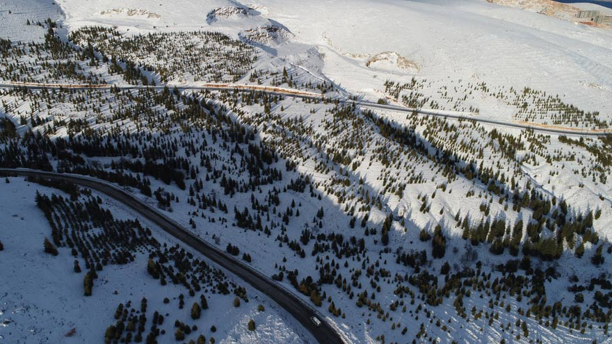 Sille Baraj Parkındaki kar manzarası havadan böyle görüntülendi 7