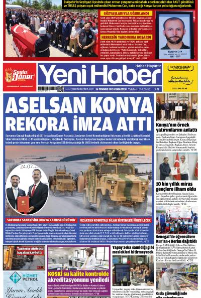 26 Temmuz 2025 Cumartesi