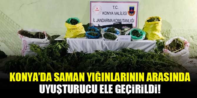 Konya’da saman yığınlarının arasında 23 kilo uyuşturucu ele geçirildi