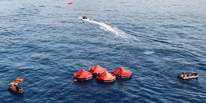 Nefes kesen tatbikat drone ile görüntülendi