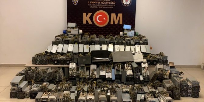 Konya'da kripto para madenciliğinde kullanılan 103 cihaz ele geçirildi