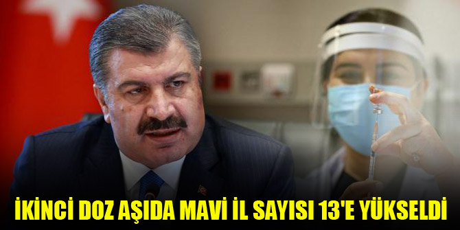 İkinci doz aşıda mavi il sayısı 13'e yükseldi