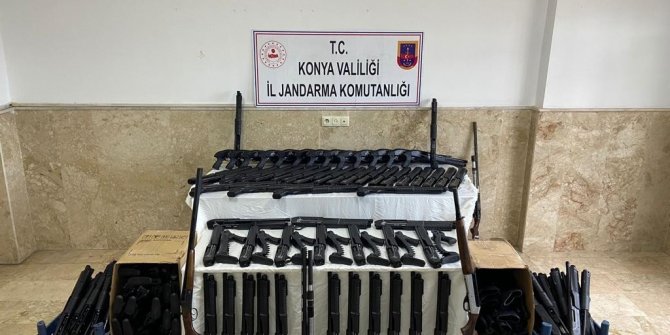 Konya’da usulsüz üretim yapılan tüfek ve parçalar ele geçirildi