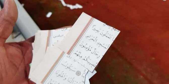 Ordu'da skandal: Kuran-ı Kerim sayfalarını kesip konfeti yaptılar