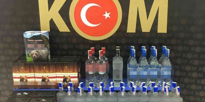 62 şişe kaçak içki ele geçirildi