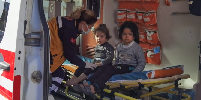 Yangında anne ve 2 çocuğu dumandan etkilendi