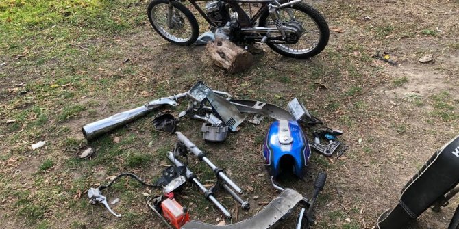 Çalınan motosiklet parçalar halinde bulundu