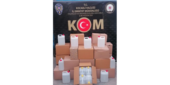 Kocaeli'de kaçak olduğu değerlendirilen 520 kilogram etil alkol ele geçirildi