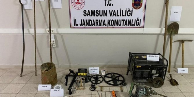 Samsun'da kaçak kazı yapan 7 kişi yakalandı