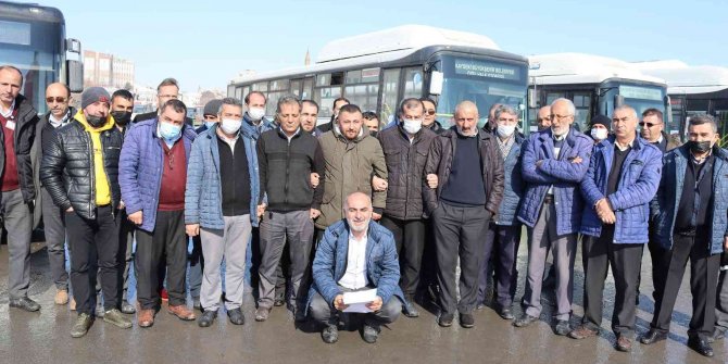 Halk otobüslerinin kaptanları eylemde