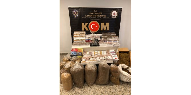 Sivas'ta 145 kilogram kaçak tütün ele geçirildi