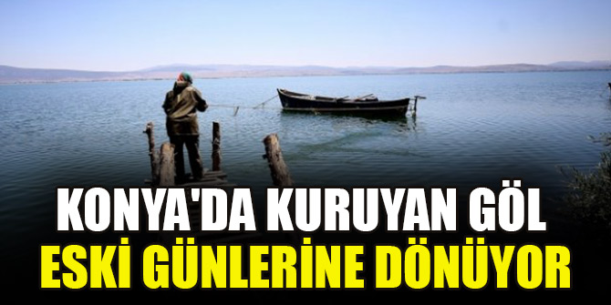 Konya'da kuruyan göl eski günlerine dönüyor