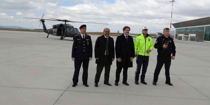 Kütahya’da helikopter destekli trafik denetim