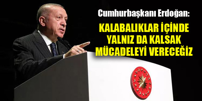 Cumhurbaşkanı Erdoğan: Kalabalıklar içinde yalnız da kalsak mücadeleyi vereceğiz